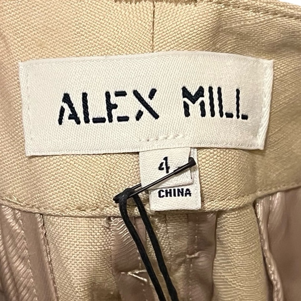 Alex Mill Pants Soho Cotton Linen Barrel Arc Wide Leg Trousers Sz 4 - Picture 5 of 14